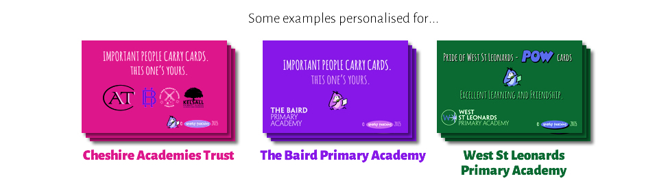 Examples of personalised cards